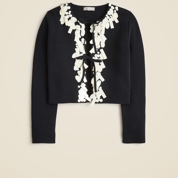 J.Crew NWT sequin tie-front cardigan in Merino wool - Picture 2 of 12